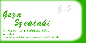 geza szeplaki business card