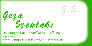 geza szeplaki business card